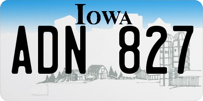 IA license plate ADN827