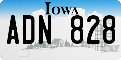 IA license plate ADN828
