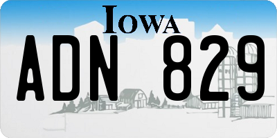 IA license plate ADN829