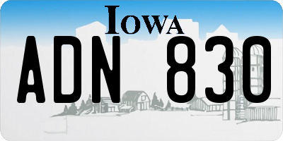 IA license plate ADN830