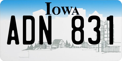 IA license plate ADN831