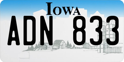 IA license plate ADN833
