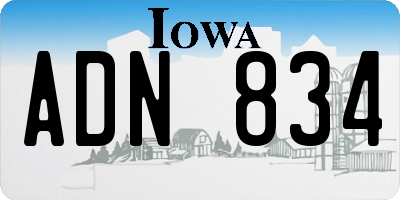 IA license plate ADN834