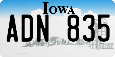 IA license plate ADN835