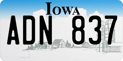 IA license plate ADN837