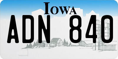 IA license plate ADN840