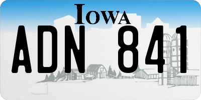 IA license plate ADN841