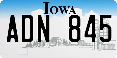 IA license plate ADN845