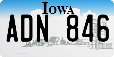 IA license plate ADN846