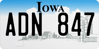IA license plate ADN847