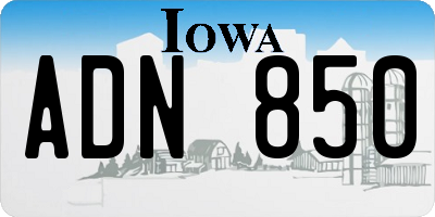 IA license plate ADN850