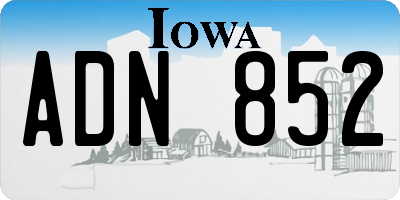 IA license plate ADN852