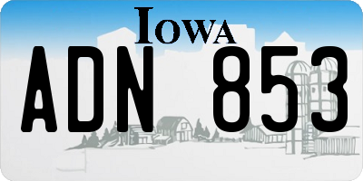 IA license plate ADN853