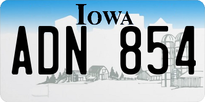 IA license plate ADN854