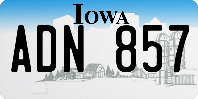 IA license plate ADN857