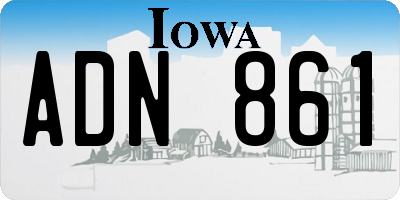 IA license plate ADN861