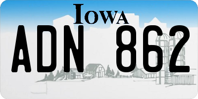IA license plate ADN862