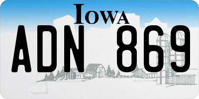 IA license plate ADN869