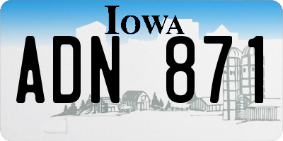 IA license plate ADN871