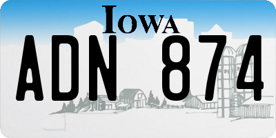 IA license plate ADN874