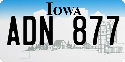 IA license plate ADN877