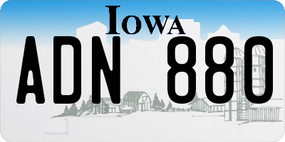 IA license plate ADN880