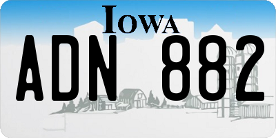 IA license plate ADN882