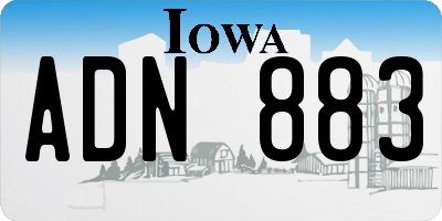 IA license plate ADN883
