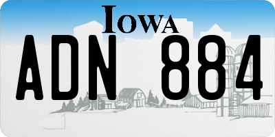 IA license plate ADN884