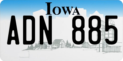 IA license plate ADN885