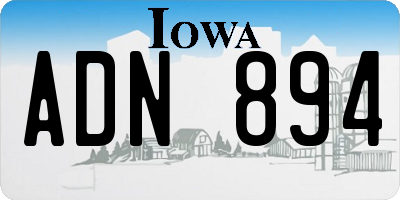 IA license plate ADN894