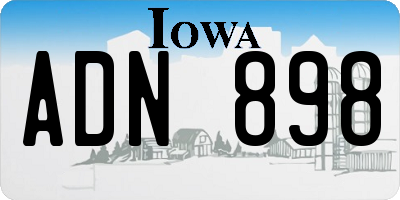 IA license plate ADN898