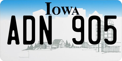 IA license plate ADN905