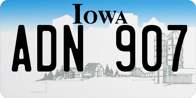 IA license plate ADN907