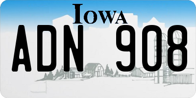 IA license plate ADN908