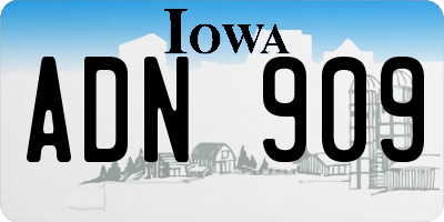 IA license plate ADN909