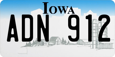 IA license plate ADN912