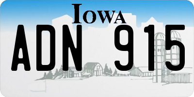 IA license plate ADN915