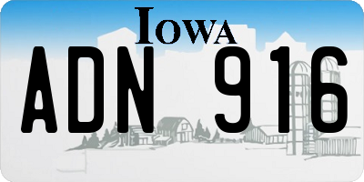 IA license plate ADN916