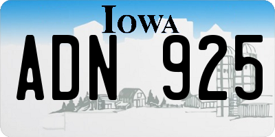 IA license plate ADN925