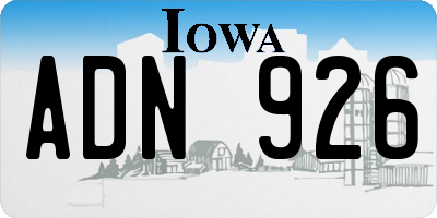 IA license plate ADN926