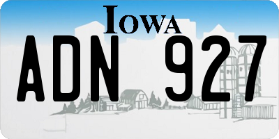 IA license plate ADN927
