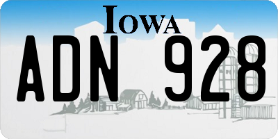 IA license plate ADN928