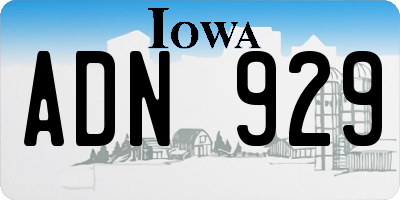 IA license plate ADN929