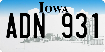 IA license plate ADN931