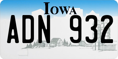 IA license plate ADN932