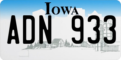 IA license plate ADN933