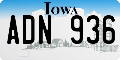 IA license plate ADN936
