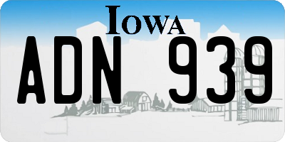 IA license plate ADN939