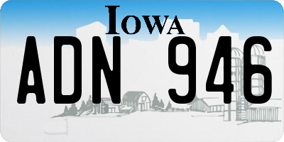 IA license plate ADN946